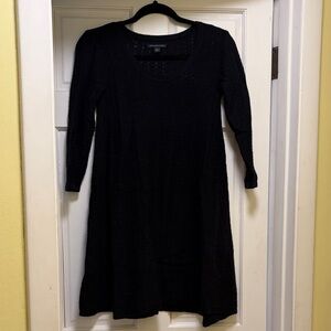 American Eagle Outfitters Black Long Sleeve Scoop Neck Sweater Dress